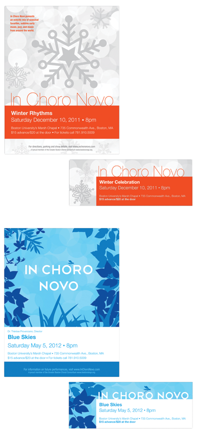 In Choro Novo Concert Season 2011-2012 Program Covers and Tickets